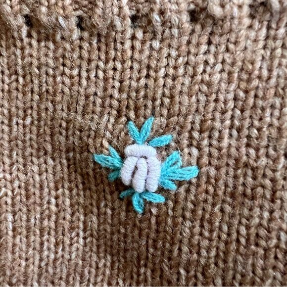 Hazel Moon Knit Crop brown Top Size Large - Picture 3 of 4